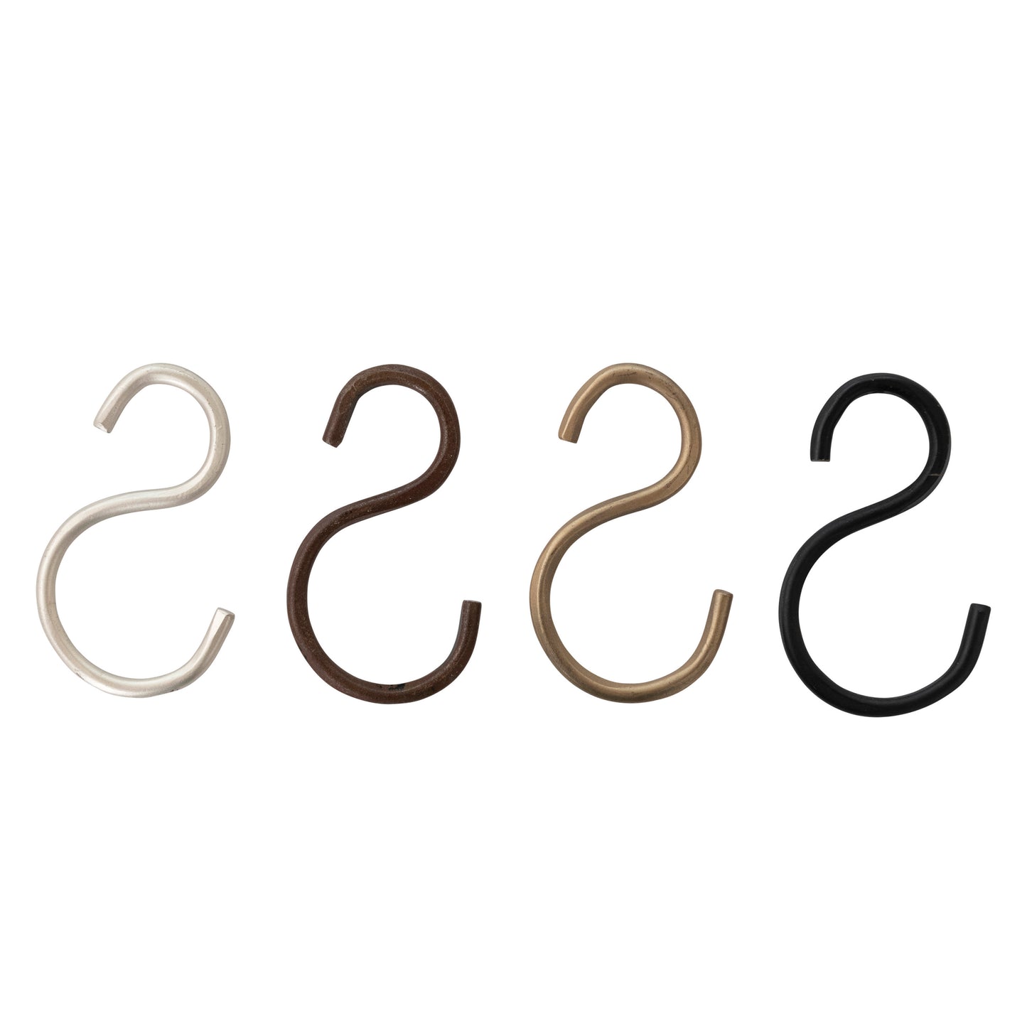 Large Hand-Forged Iron S-Hook, 4 Finishes