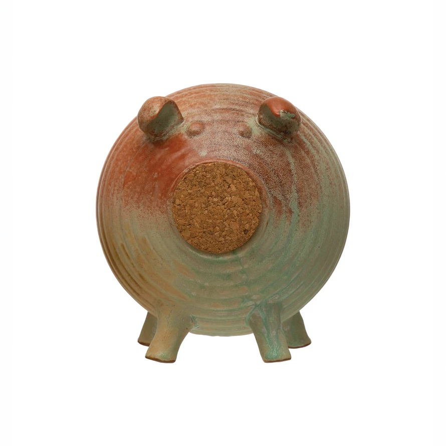 Cork & Stone Piggy Bank Coral