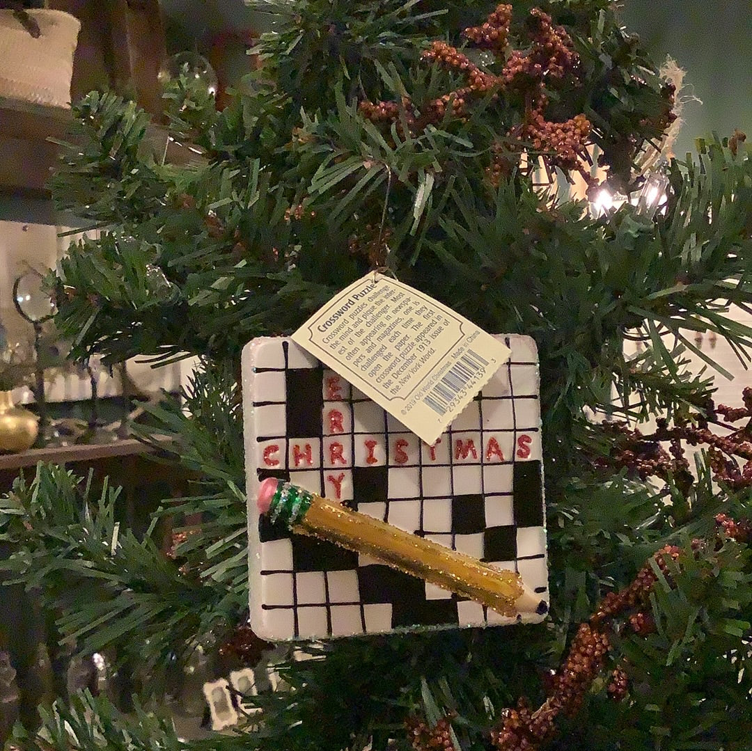 Crossword Puzzle Ornament